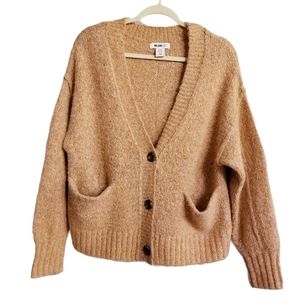 William Rast Crop Oversized Button Front Cardigan